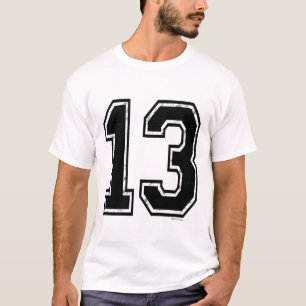 Camiseta Número del negro 13