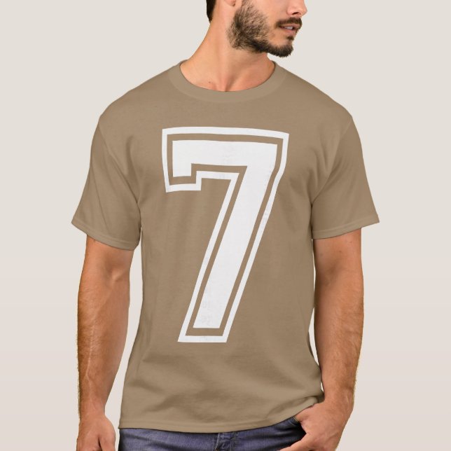 Camiseta Número Divertido 7 67 Disfraz de Meme Combinación  (Anverso)
