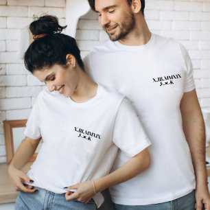 Camiseta Número romano de pareja personalizada