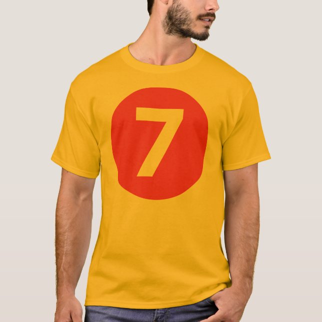 Camiseta Número siete rojo (Anverso)