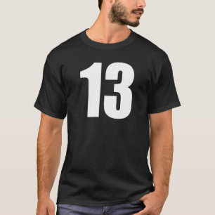 Camiseta Número Trece Número 13 Números Blancos Ligeros Ant