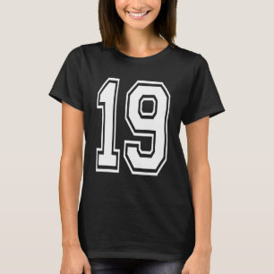 Camiseta Número universitario del cumpleaños 19