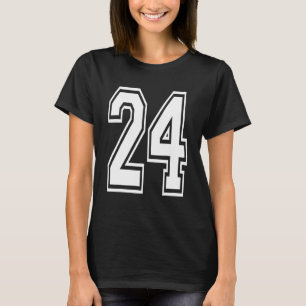 Camiseta Número universitario del cumpleaños 24