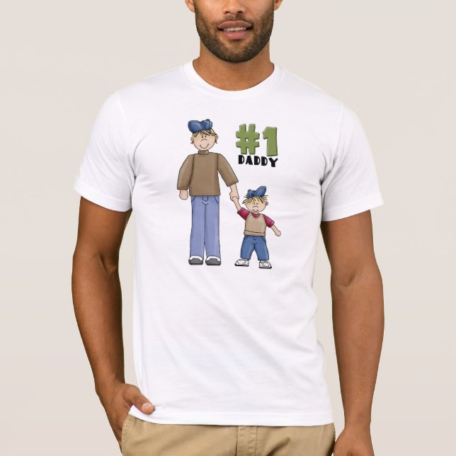 Camiseta Número uno, #1 Padre padre e hijo (Anverso)