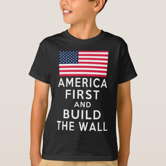 Camiseta Número Uno De Nuevo Y Construir Una Pared (Anverso)