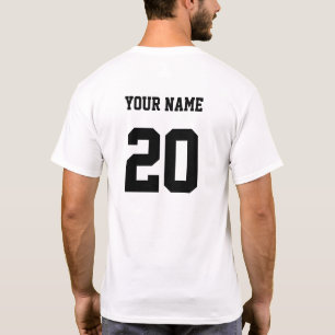 Camiseta Número y nombre del Personalizado blanco y negro