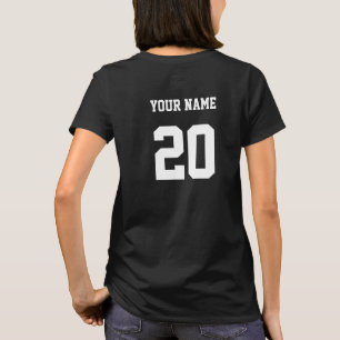 Camiseta Número y nombre del Personalizado blanco y negro