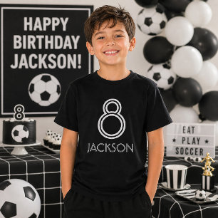 Camiseta Número y Nombre Personalizados Cumpleaños en Blanc
