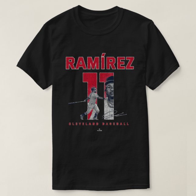 Camiseta Número y retrato José Ramirez Cleveland MLBPA (Diseño del anverso)