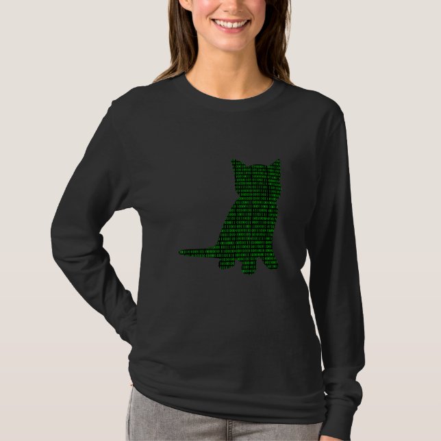 Camiseta Números binarios de computadora Programador de gat (Anverso)