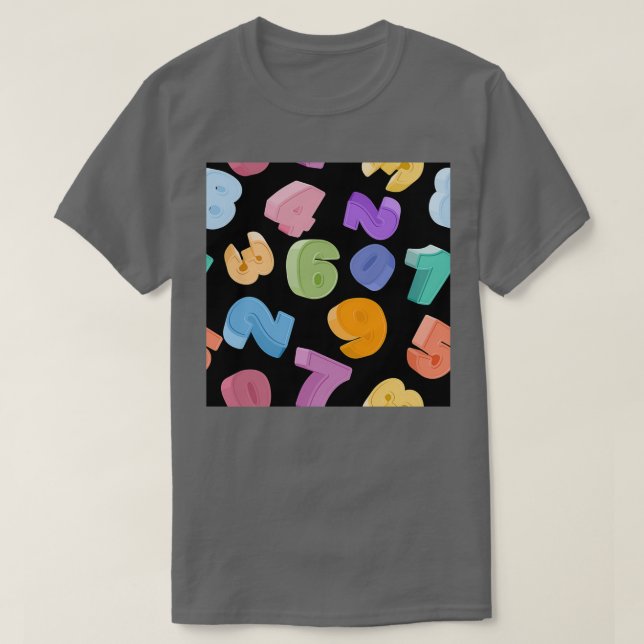 Camiseta números de dígito con diseño de fondo negro (Diseño del anverso)