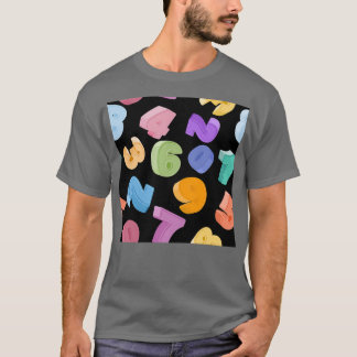 Camiseta números de dígito con diseño de fondo negro