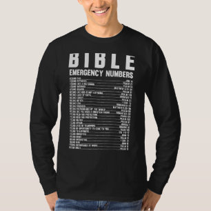 Camiseta Números de emergencia bíblica Guay Christian