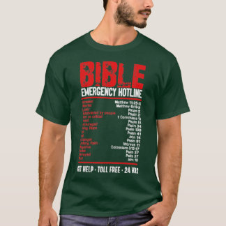 Camiseta Números de emergencia bíblica Línea directa divert