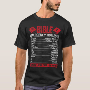 Camiseta Números de emergencia de la Biblia Divertido Dios 