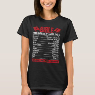 Camiseta Números de emergencia de la Biblia Divertido Dios 