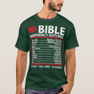Camiseta Números de emergencia de la Biblia Graciosos de la
