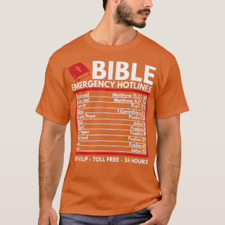 Camiseta Números de emergencia de la Biblia Graciosos de la