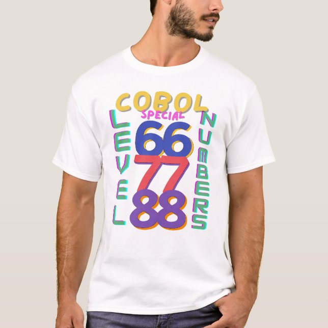 Camiseta Números de nivel especial de programación de cobol (Anverso)