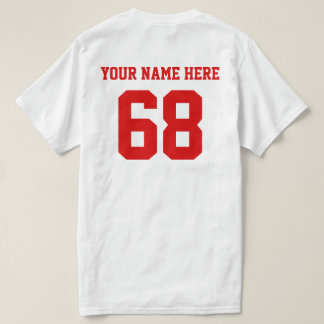 Camiseta Números personalizados Nombre rojo