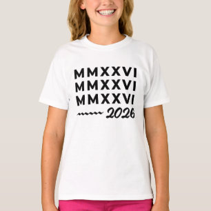 Camiseta Números Romanos MMXXVI – 2026 Tipografía Moderna N