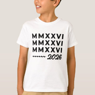 Camiseta Números Romanos MMXXVI – 2026 Tipografía Moderna N
