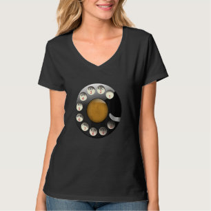 Camiseta Números Vintage de teléfono antiguo Marcar Círculo
