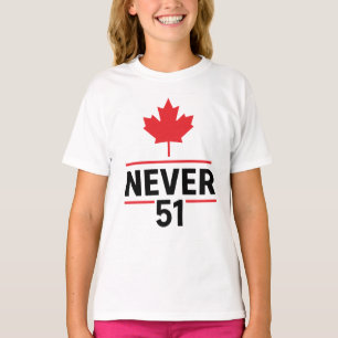 Camiseta Nunca 51 Canada Button Design - Patriótico Anti-51
