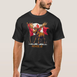 Camiseta Nunca 51, Moose, Canadá Bandera Canadiense Hoja de