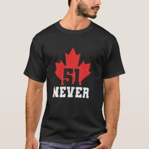 Camiseta Nunca bandera de hoja de arce de Canadá estado 51