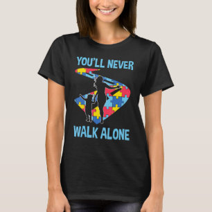 Camiseta Nunca Caminarás sola por el autismo por el puzzle