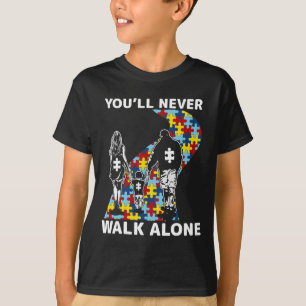 Camiseta Nunca caminarás sola por la conciencia del autismo
