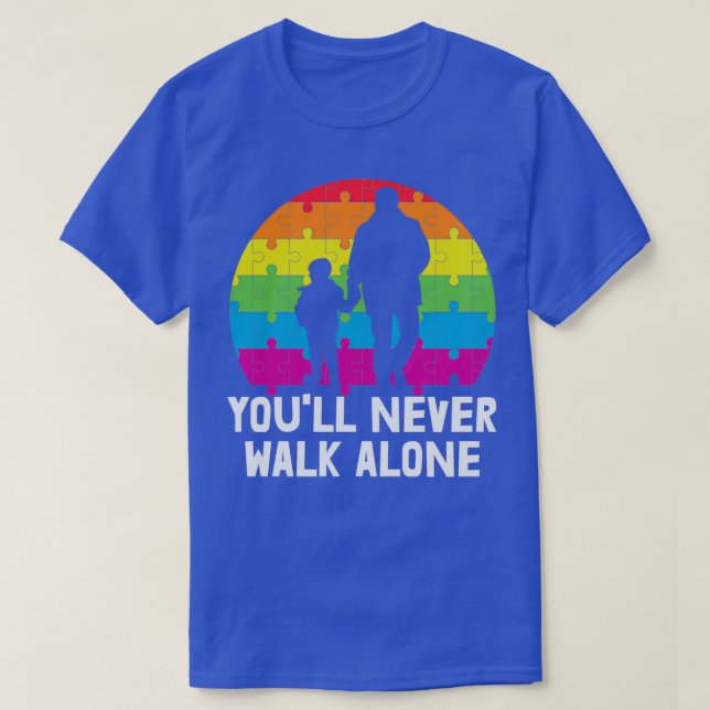 Camiseta Nunca Caminas Sola Conciencia del Autismo (Diseño del anverso)