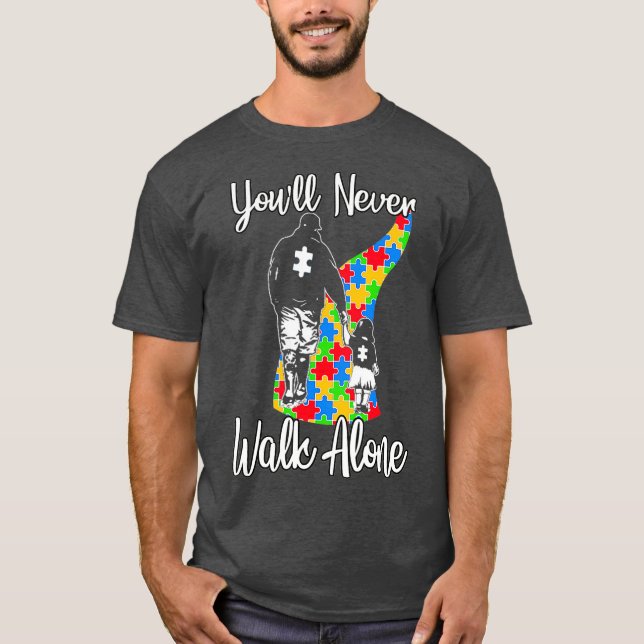 Camiseta Nunca Caminas Sola Padre Hija Autismo (Anverso)