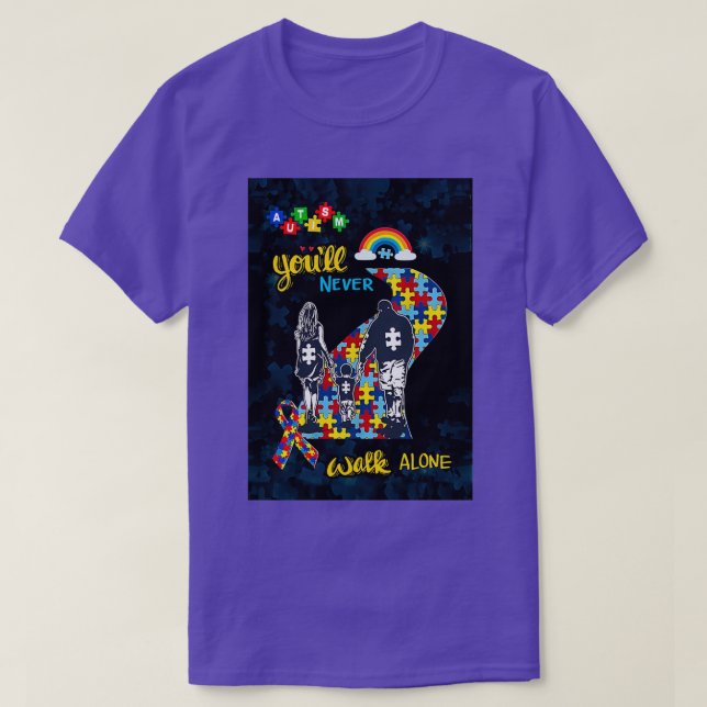 Camiseta Nunca Caminas Sola Son Autismo Vertical Matte (Diseño del anverso)