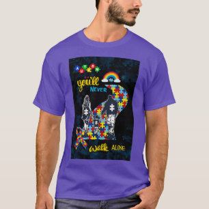 Camiseta Nunca Caminas Sola Son Autismo Vertical Matte