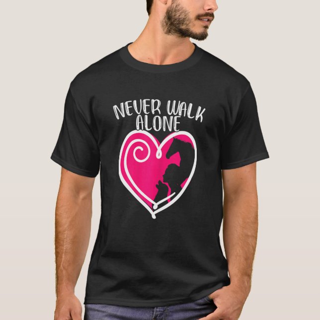 Camiseta Nunca Camine Solo, Perro Perro Caballo Rider (Anverso)