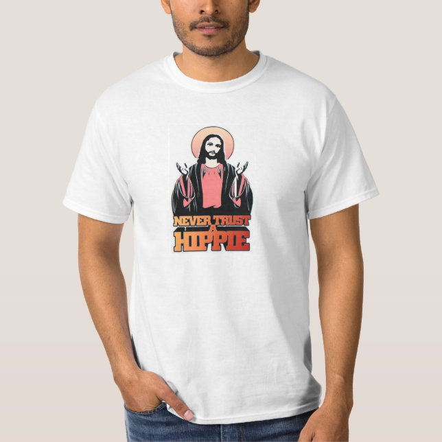 Camiseta Nunca confíe en a un Hippie (Anverso)