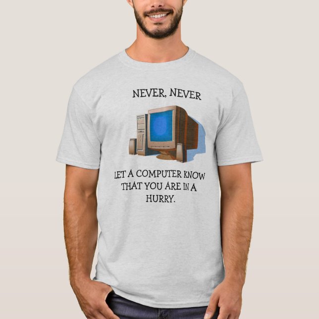 Camiseta Nunca deje un ordenador (Anverso)