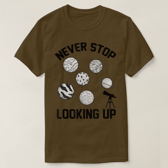 Camiseta Nunca dejes de buscar ciencia del espacio solar148 (Diseño del anverso)