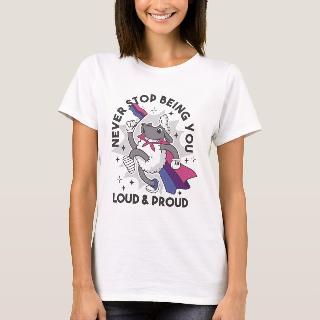 Camiseta Nunca dejes de ser una oveja bisexual fuerte y org (Anverso)