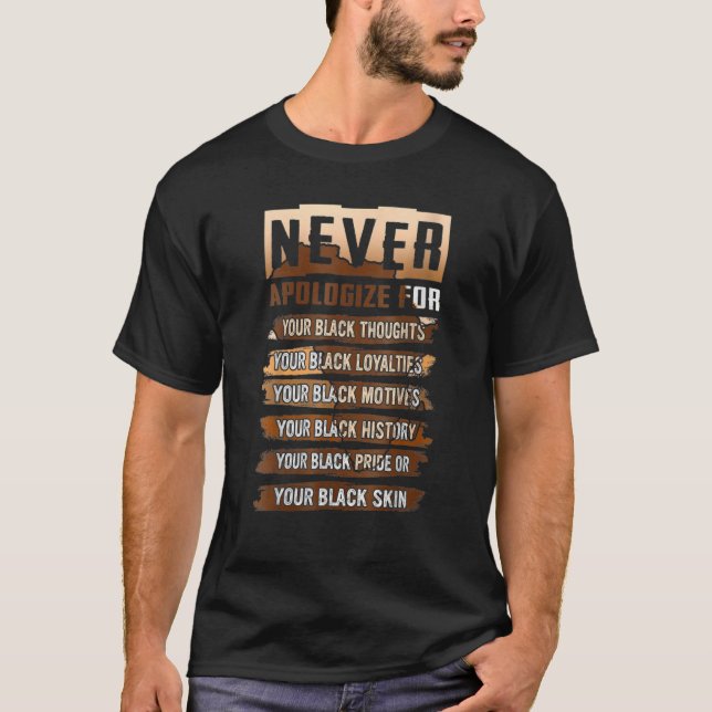 Camiseta Nunca Disculparse Mes de la Historia Negra BLM Mel (Anverso)