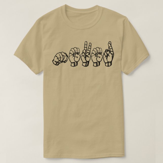 Camiseta Nunca en ASL (Diseño del anverso)
