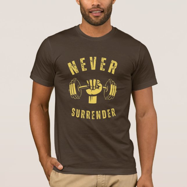 Camiseta nunca entregar a los hombres (Anverso)