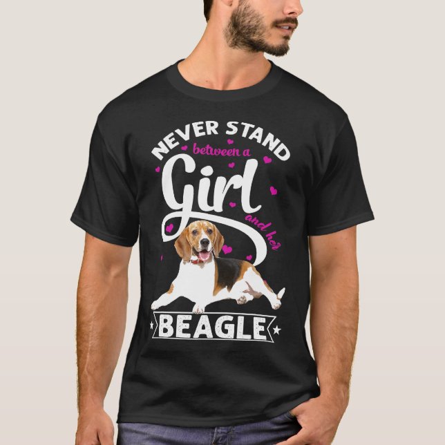 Camiseta Nunca Estar Entre Una Chica Y Su Beagle T (Anverso)