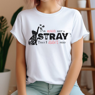 Camiseta Nunca he encontrado un gato negro y rosado liso
