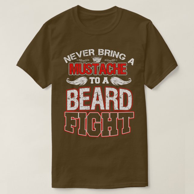 Camiseta Nunca Llevar Un Mustache A Una Pelea De Barbas 2 (Diseño del anverso)