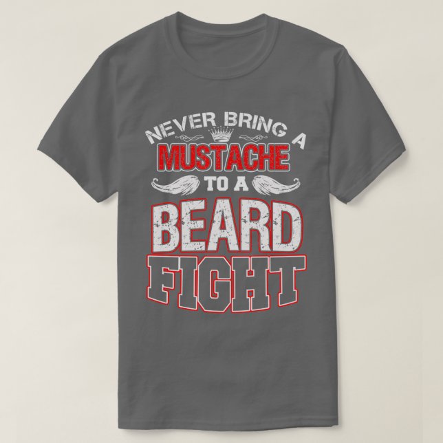 Camiseta Nunca Llevar Un Mustache A Una Pelea De Barbas 6 (Diseño del anverso)