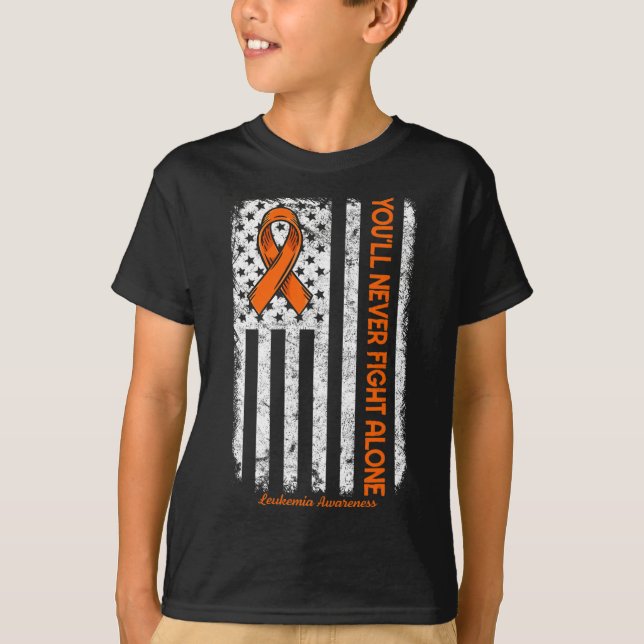 Camiseta Nunca lucharás sola contra la leucemia por cáncer  (Anverso)