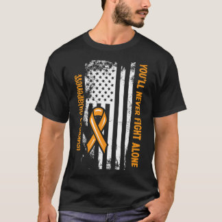 Camiseta Nunca lucharás solo Cáncer de sangre Leucemia Awa
